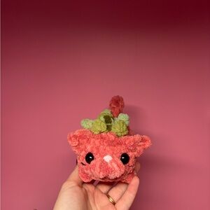 Strawberry Cat Crochet Plushie